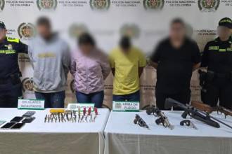 Captura de presuntos miembros de Los Náuticos, red señalada de traficar armas desde EE.UU para los combos de Medellín. FOTO: POLICÍA NACIONAL 