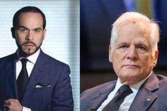 Abelardo de la Espriella y Miguel Uribe Londoño. FOTO: @ABDELAESPRIELLA / CATALINA OLAYA - COLPRENSA