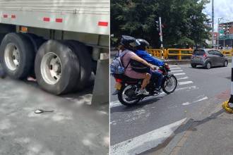 Izquierda: el accidente ocurrido en la autopista Sur. Derecha: accidente en la avenidad 33. FOTOS: CAPTURA DE VIDEO Y CRISTIAN VÁSQUEZ