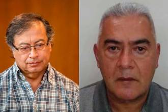 El presidente Gustavo Petro y Diego Marín Buitrago, alias Papá Pitufo. /FOTOS: ARCHIVO Y TOMADA DE LA WEB