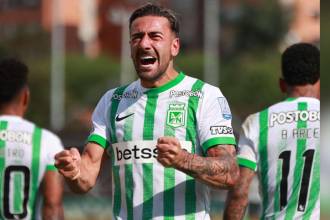 El uruguayo Facundo Batista anotó el primer gol del Verde. /FOTO: MANUEL SALDARRIAGA QUINTERO