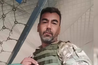 Así lucía el actor Alejandro Guerrero su camuflado del Ejército ucraniano. /FOTO: EL TIEMPO BOGOTÁ