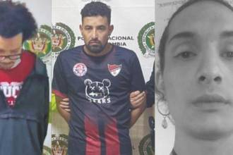 Alias Chuky (izq.) y alias Teta (centro), presuntos asesinos de Sara Millerey (der.). FOTOS: CORTESÍA
