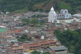 Panorámica de la zona urbana del municipio de Betulia. /FOTO: EL COLOMBIANO 
