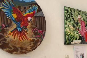 Exposición obras de arte de jóvenes habitantes de la vereda Granizal, en Bello. FOTO: CORTESÍA ALCALDÍA DE BELLO