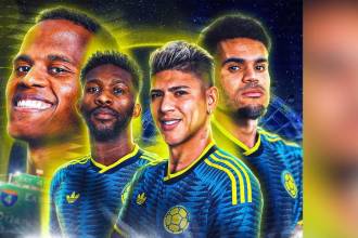 De izquierda a derecha: Jhon Arias, Jefferson Lerma, Jorge Carrascal y Luis Díaz. FOTO: CORTESÍA SELECCIÓN COLOMBIA