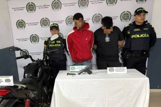 Capturados por el delito de lesiones personales. FOTO: CORTESÍA POLICÍA METROPOLITANA