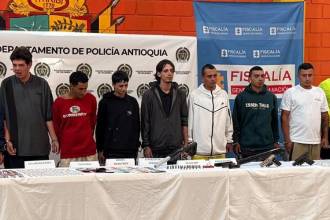 Ellos son algunos de los capturados del grupo delincuencial La Miel. FOTO: FISCALÍA GENERAL DE LA NACIÓN