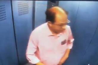 El hombre bajaba del noveno al primer piso. FOTO: CAPTURA DE VIDEO X @AOROCA