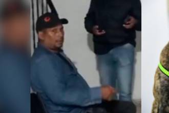 Fernando Oviedo (izquierda) volvió a presentarse ante las autoridades en Bolívar por la agresión a su perro, Bizcocho. /FOTO: CORTESÍA GOBERNACIÓN DE ANTIOQUIA