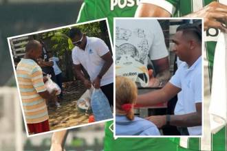 Alfredo Morelos entregando ayudas a Córdoba. FOTO: INSTAGRAM ALFREDOMORELOS30