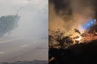 Dos incendios forestales en Bello. FOTO: ALCALDÍA DE BELLO Y MI BELLO ES BELLO