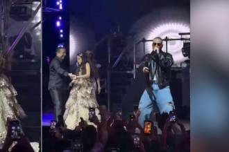 Mafer bailando con sus papás mientras J Balvin cantaba. FOTOS: CAPTURAS DE VIDEO TIKTOK @LACHISMERIAMX