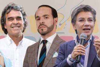 De izq. a der.: Iván Cepeda, Paloma Valencia, Sergio Fajardo, Abelardo de la Espriella y Claudia López. FOTOS: COLPRENSA Y X @sergio_fajardo