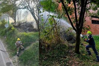 Ninguno de los incendios dejó personas lesionadas. FOTOS: ALCALDÍAS DE ITAGÜÍ Y BELLO