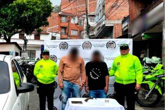 Los sospechosos son señalados de llevar a cabo 7 fleteos. /FOTO: POLICÍA ANTIOQUIA.