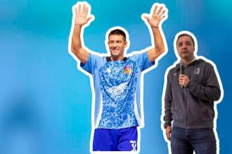 Gastón Pezzuti (izquierda) confía en el nivel del club presidido por Sebastián Arango (derecha). / FOTOS: ESNEYDER GUTIÉRREZ Y JAIME PÉREZ