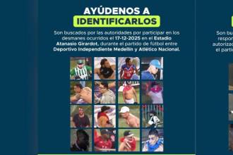 Ellos son parte de los hombres buscados por disturbios y uso de pólvora no autorizada. FOTO: CORTESÍA ALCALDÍA DE MEDELLÍN