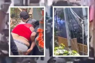 Destrosos, personas lesionadas y hasta un incendio se registraron en medio del operativo. FOTOS: TELEANTIOQUIA NOTICIAS / X DE MILTON QUIÑONES Y ANDERSON CASTAÑO