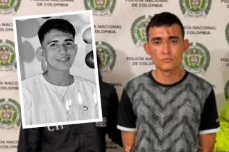 Diego Esteban Raigoza Osorio (centro) fue capturado por orden judicial por el crimen de Gabriel Enrique Arenas Erazo (detalle). FOTOS: FISCALÍA Y CORTESÍA