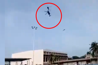 Momento en el que los helicópteros colisionaron. /FOTO: TOMADA DE VIDEO 