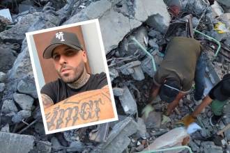 El artista Nicky Jam (detalle) donó dinero para reconstruir las viviendas afectadas por el terremoto en Colombia (fondo). FOTO: @NICKYJAM Y MANUEL SALDARRIAGA