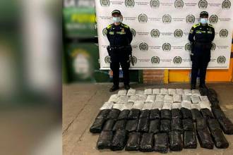 La marihuana quedó a disposición de la Fiscalía. /FOTO: POLICÍA NACIONAL