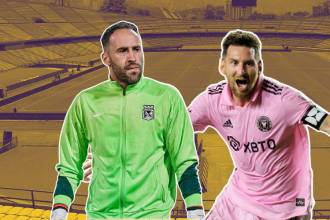 Estadio Atanasio Girardot, David Ospina y Lionel Messi. FOTOS: archivo El Colombiano, IG @d_ospina1 y @LeoMessi