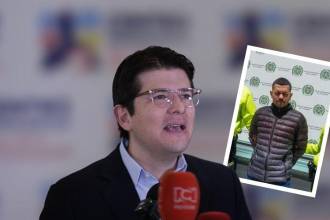 A la izquierda, el entonces precandidato Miguel Uribe Turbay. A la derecha, alias Chipi, quien habría tenido contacto con el supuesto escolta. FOTOS: COLPRENSA