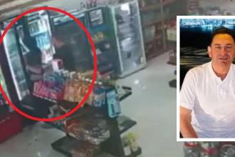 Este fue el momento exacto en el que se dio el presunto acoso y la agresión. En el recuadro: Carlos Eduardo Moreno Caviedes. FOTOS: PERIÓDICO LA NACIÓN Y REDES SOCIALES