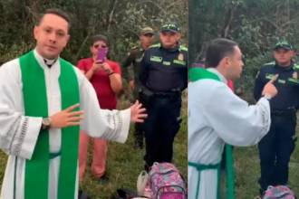 La discusión entre el religioso y las mojas quedó grabado en video. FOTOS: TOMAS DE VIDEO