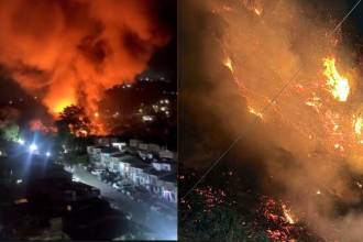 Incendios en Copacabana y Medellín. FOTO: TOMADA DE FACEBOOX Y X @DAGRDMEDELLIN
