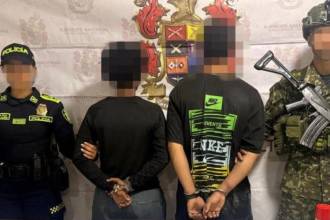 Capturados por presunto intento de armar milicias en Segovia, Nordeste antioqueño. FOTO: CORTESÍA EJÉRCITO NACIONAL