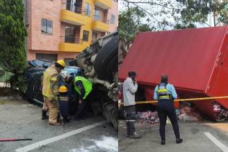 El hecho no dejó personas heridas. FOTO: CORTESÍA CUERPO DE BOMBEROS LA ESTRELLA