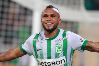 Andrés Sarmiento, delantero de Atlético Nacional. / FOTO: MANUEL SALDARRIAGA
