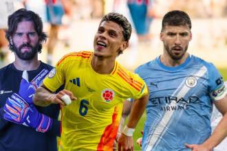 De izquierda a derecha: Alisson Becker, Richard Ríos, Rúben Dias y Mason Mount. FOTOS: INSTAGRAM