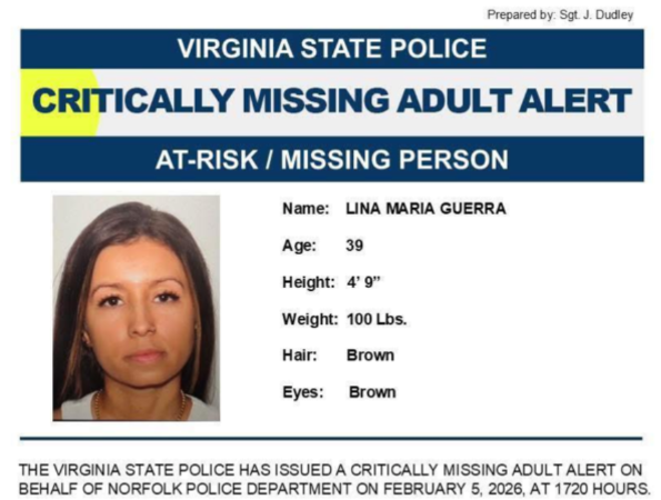 Publicación con la que era buscada Lina por parte de las autoridades estadounidenses antes de ser hallada sin vida. FOTO: CORTESÍA