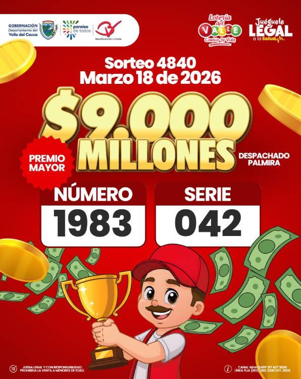 FOTO: LOTERÍA DEL VALLE