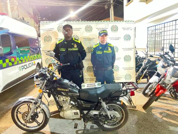 Esta fue la moto recuperada. /FOTO: CORTESÍA