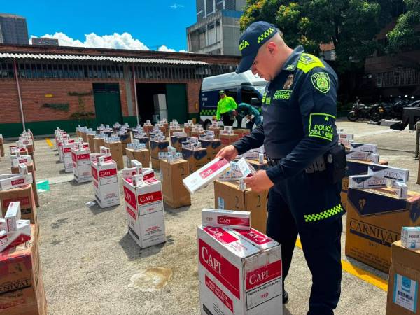 Cigarrillos de contrabando incautados. FOTO: POLICÍA METROPOLITANA VALLE DE ABURRÁ