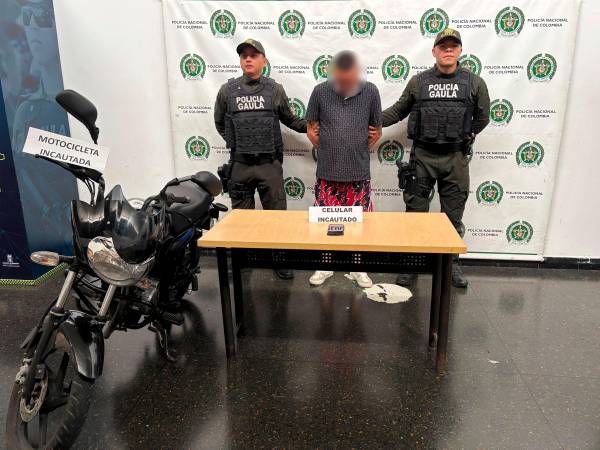 A alias Coque hasta le incautaron una moto. /FOTO: POLICÍA NACIONAL