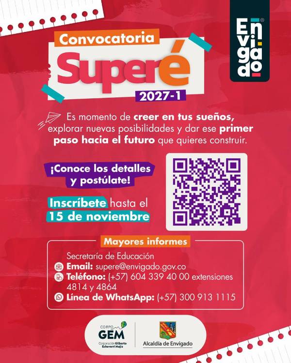 Pilas pues que sí hay becas y oportunidades en Envigado y Medellín
