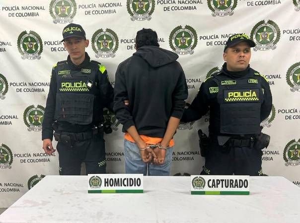 El presunto sicario capturado por el homicidio de alias Riñón. /FOTO: POLICÍA NACIONAL