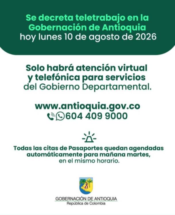 Teletrabajo Gobernación de Antioquia. FOTO: CORTESÍA