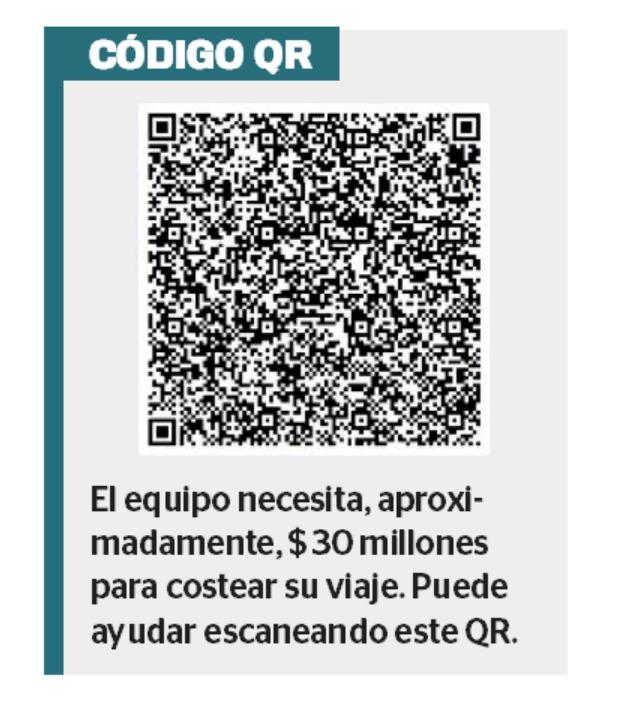 Escanee con la aplicación de su banco este código QR si quiere ayudarle a estos estudiantes.