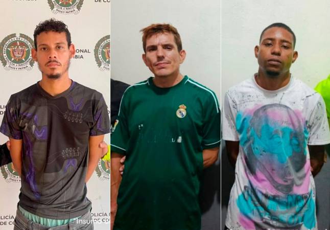 Los capturados: alias Gafas, alias Cali y alias el Mello. /FOTOS: CORTESÍA