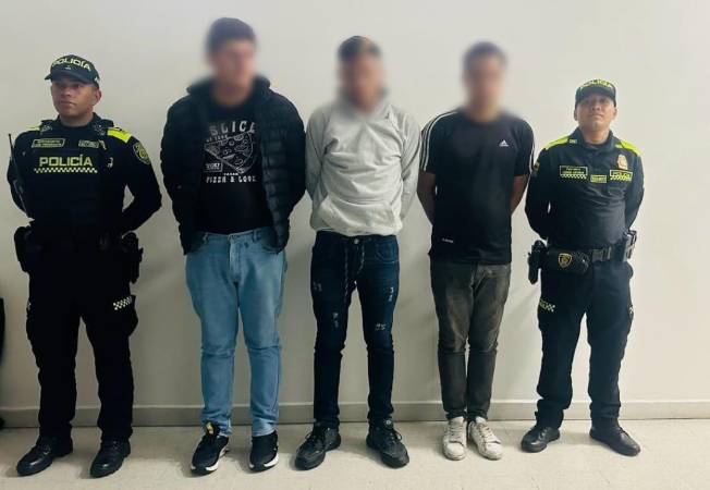 Ellos son los hombres capturados el día del asesinato de Horacio Pérez Ledezma, ciudadano mexicano. /FOTO: CORTESÍA POLICÍA