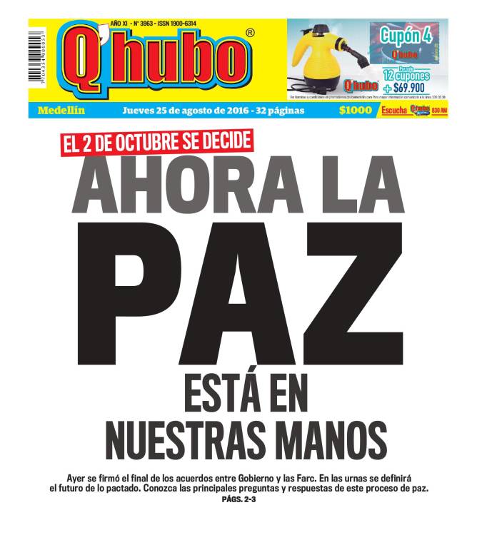 El 2016 en portadas Q’hubo: ¿qué pasó en el mundo hace 10 años?