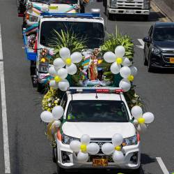 Caravana por la Virgen del Carmen en Medellín. FOTO: ARCHIVO - MANUEL SALDARRIAGA QUINTERO