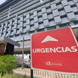 El pequeño fue llevado al Hospital Pablo Tobón Uribe. FOTO: MAURICIO PALACIO